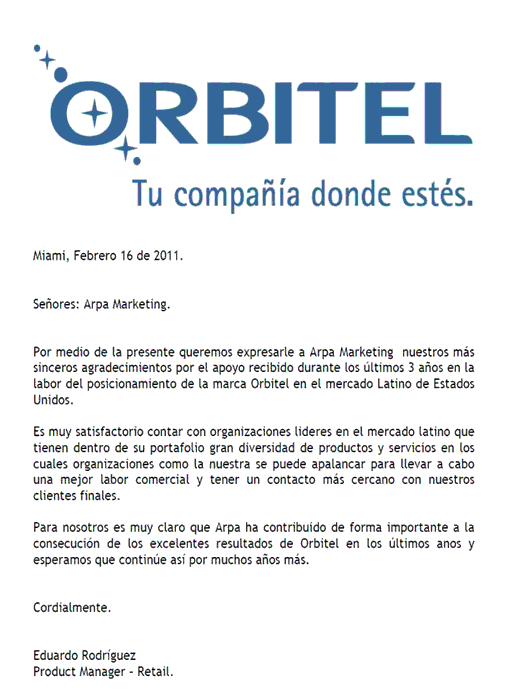 Orbitel Testimonio